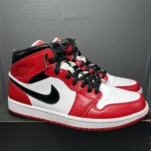 AIR JORDAN 1 MID CHICAGO Custom Red White Black 554724-126 Men Size 8 In OG Box